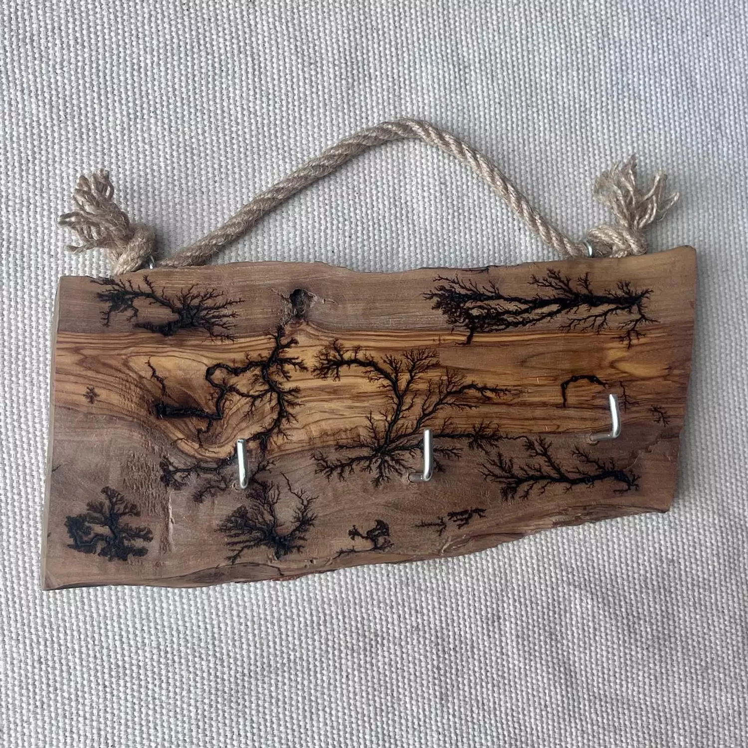 Olive Wood Live Edge Key Holder 8