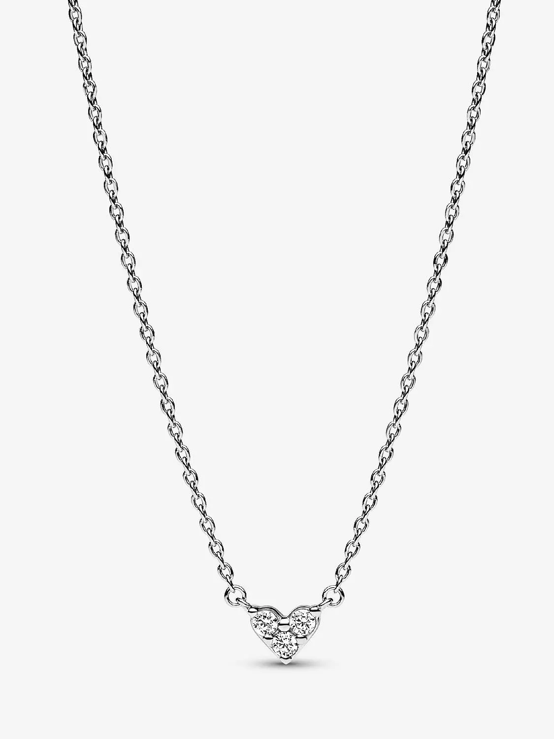 Triple Stone Heart Collier Necklace Sterling silver image