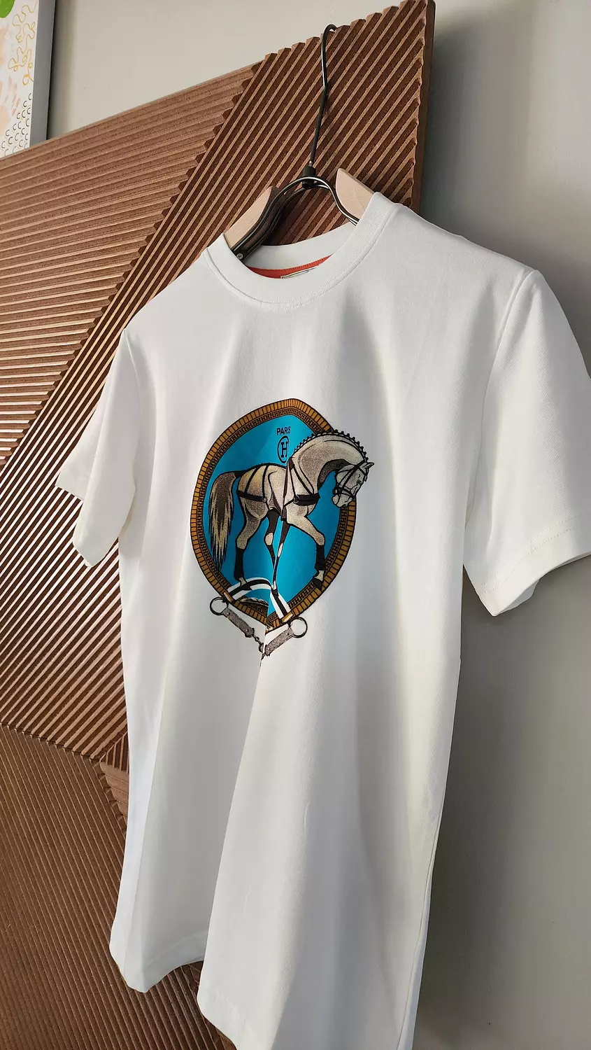 HERMES whitexblue tshirt 5