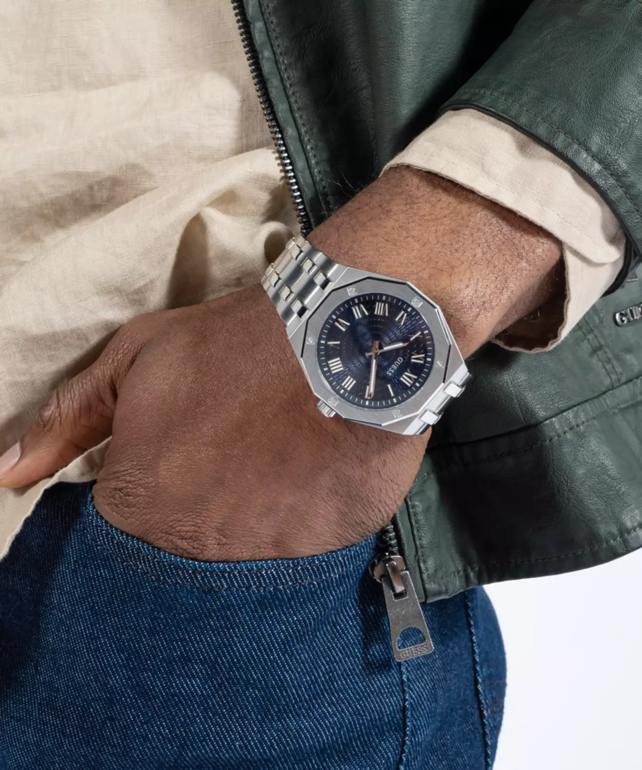 GUESS GW0575G4 Men's Watch Silver Tone Stainless Steel Bracelet 5