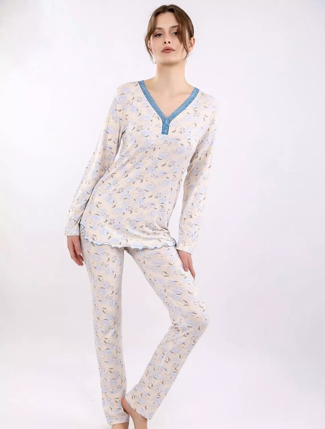 V102 palms Long sleeves pajama set  6