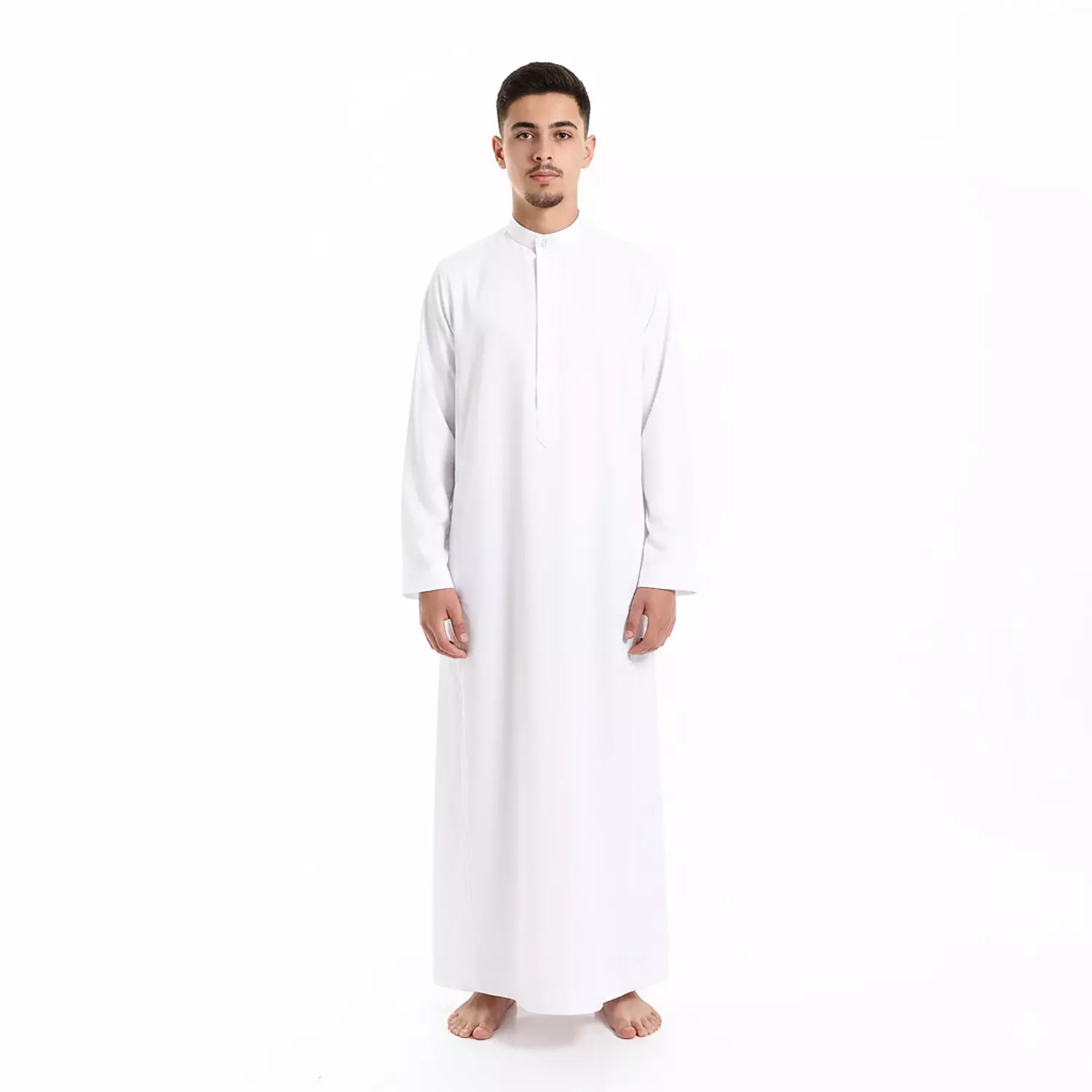 Shorto Kids Galabeya Plained - Half Collar - 2690 - White 2 image