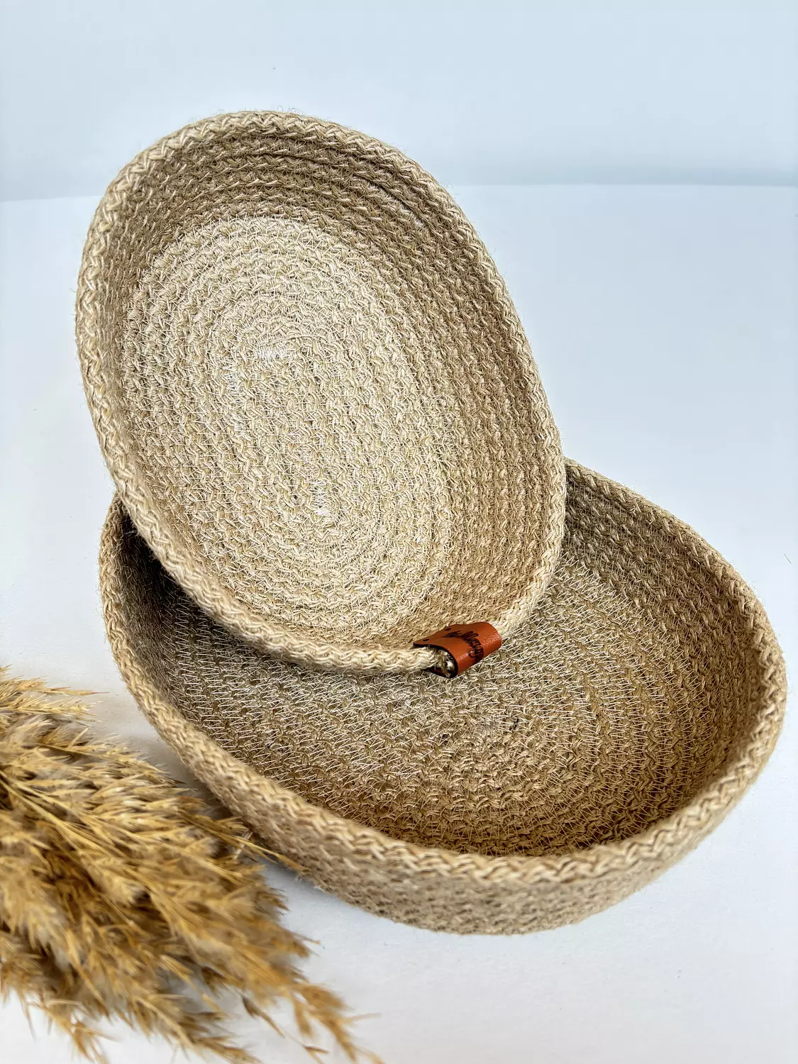 jute Oval Organizer '' Set of Two ''