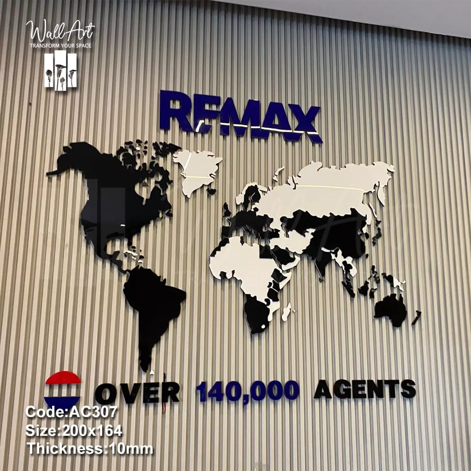 AC307c-Coloured Acrylic Map    2