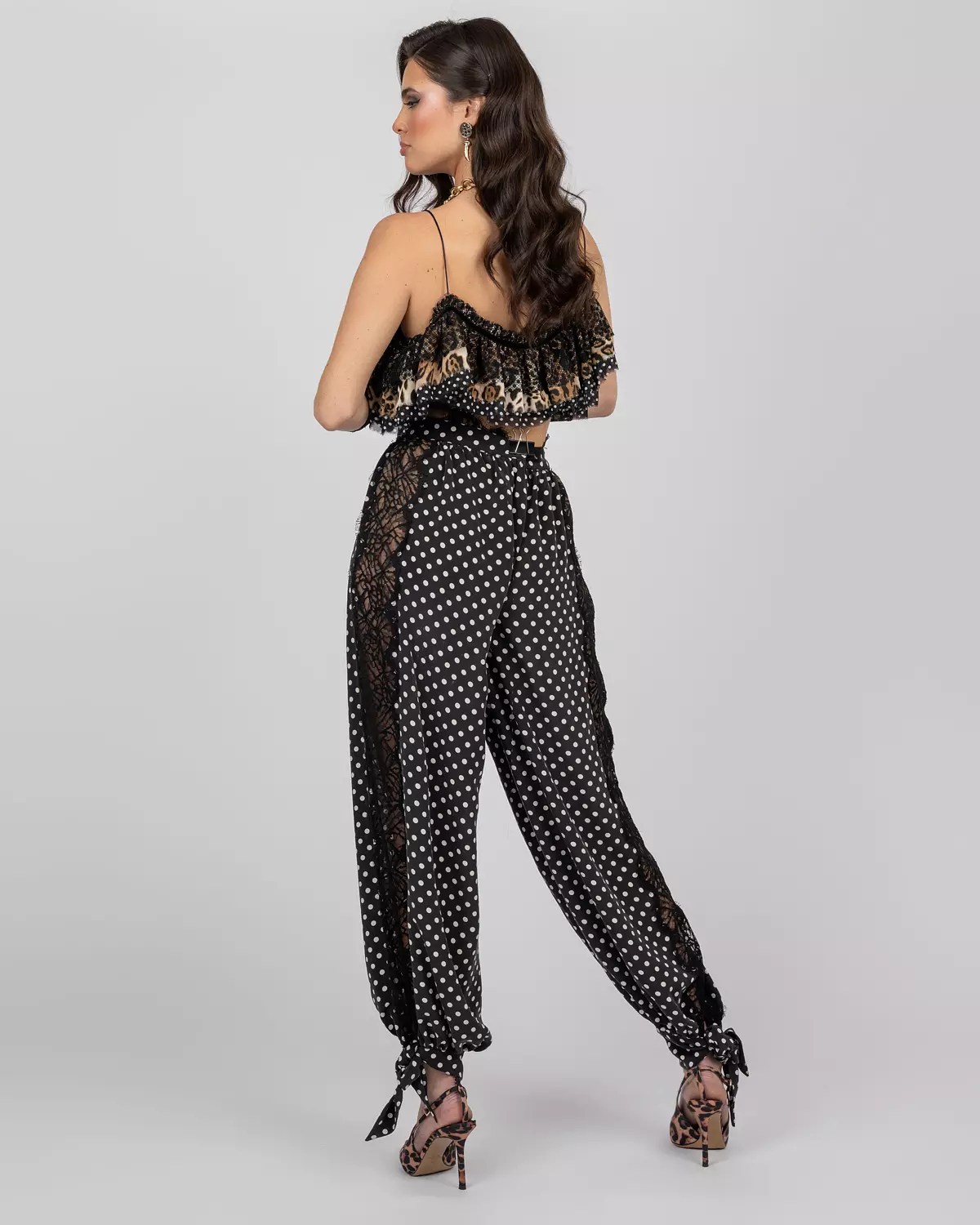 Polka Dot Silk Balloon Trousers 3