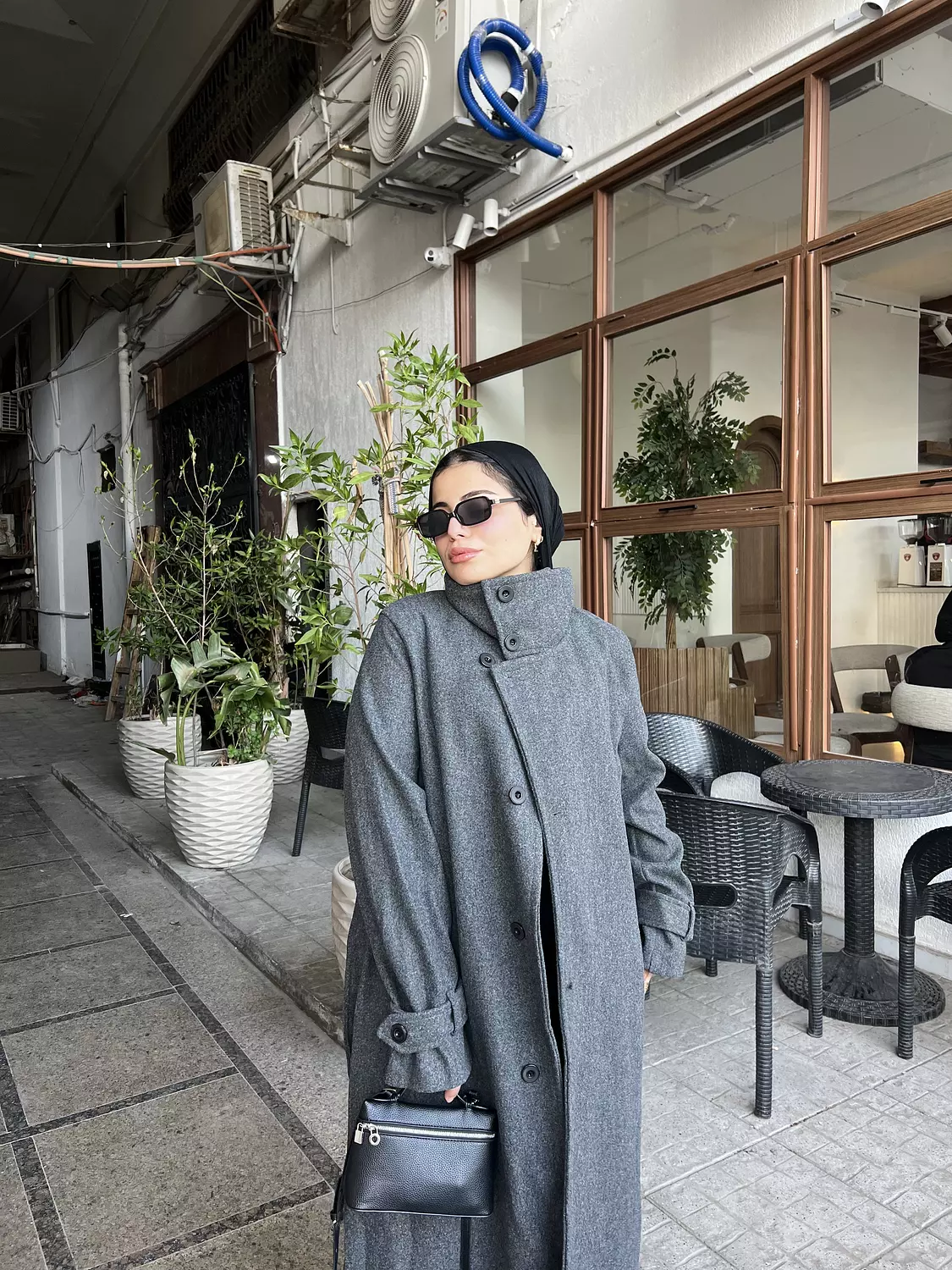 high neck coat hover image