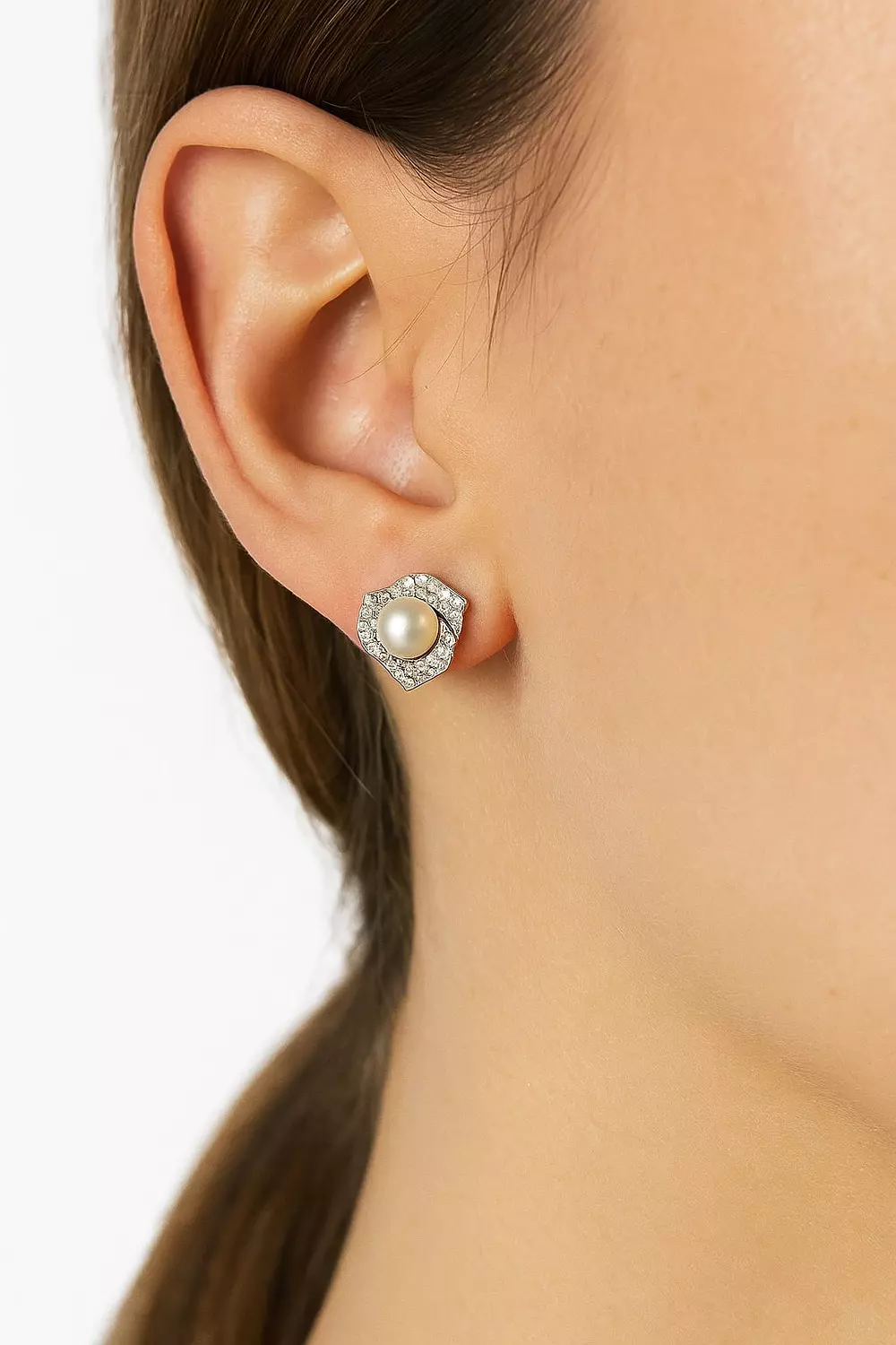 Silver Earrings Pearl image