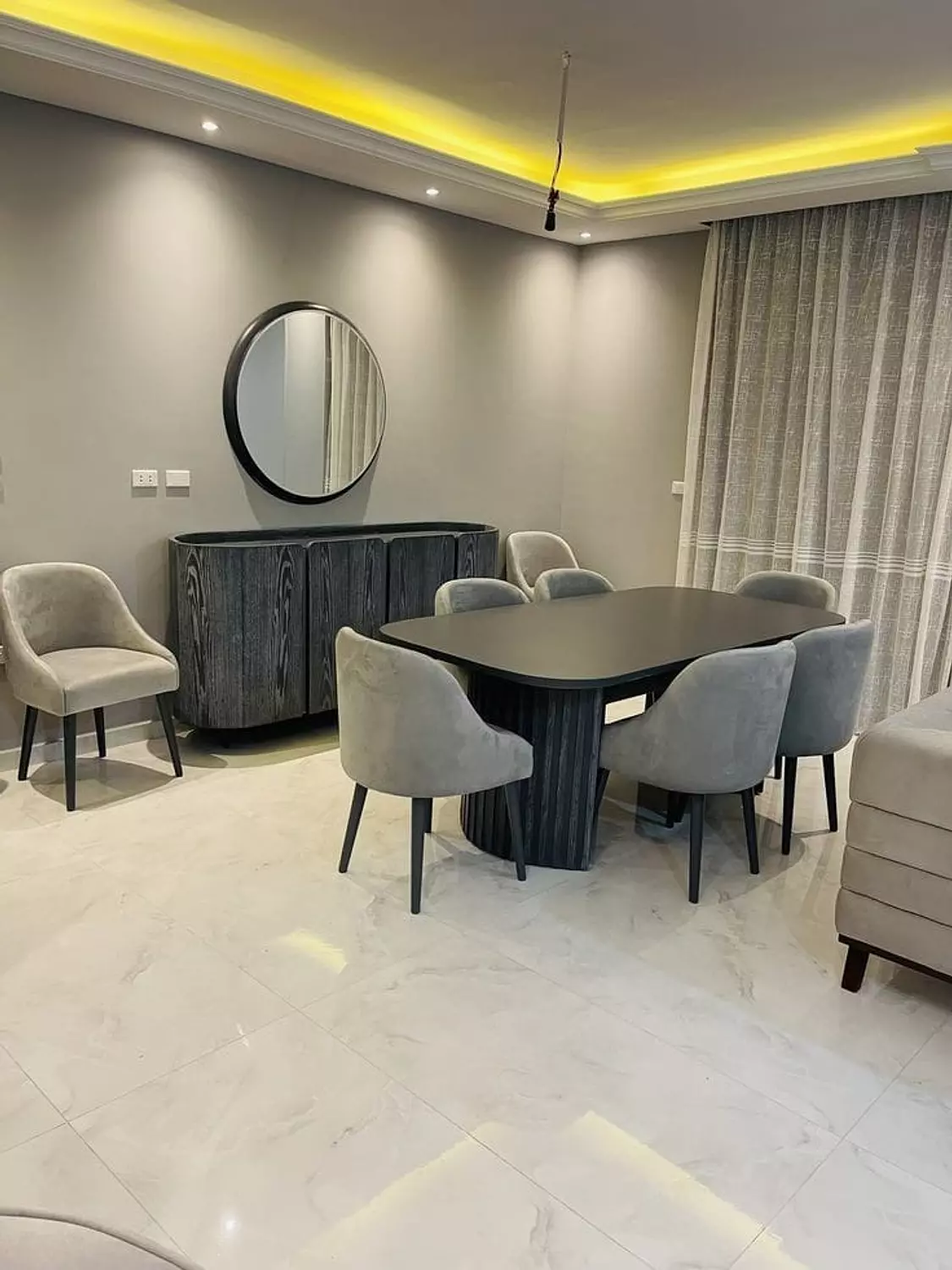 Modern Dining Set + Table + 6 Chairs + Sideboard image