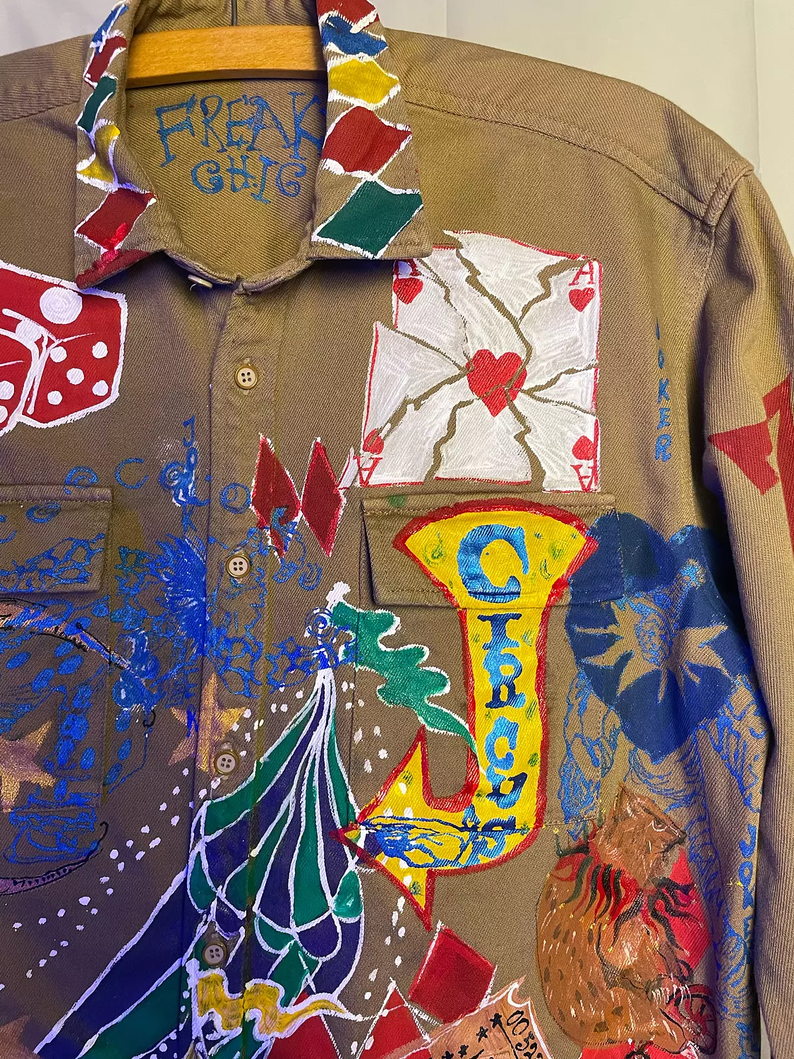“The freak show-vintage circus “ hand-painted unisex jacket  4