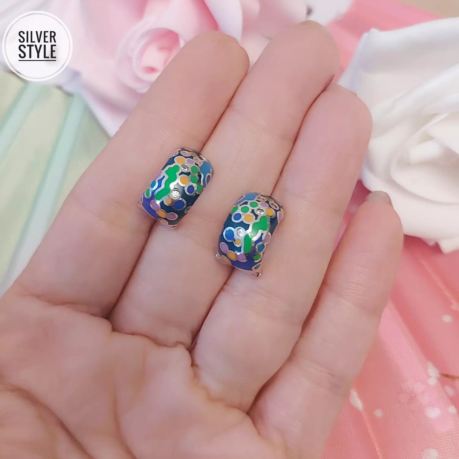 Stylish enamel painted Earrings  image