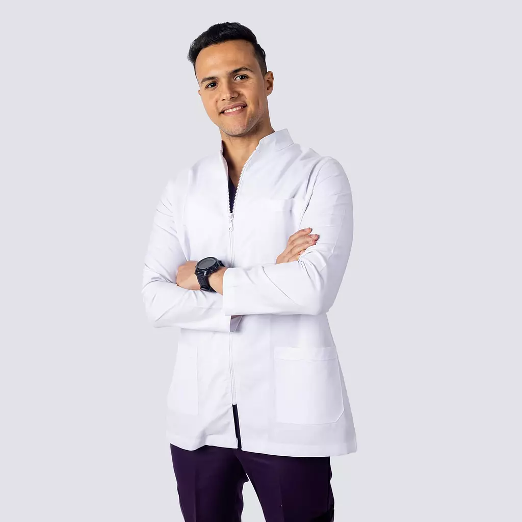 Dental Coat Zipper White 