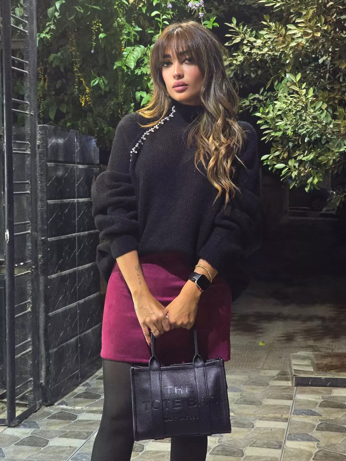 Black wool Pullover with diamonds 2