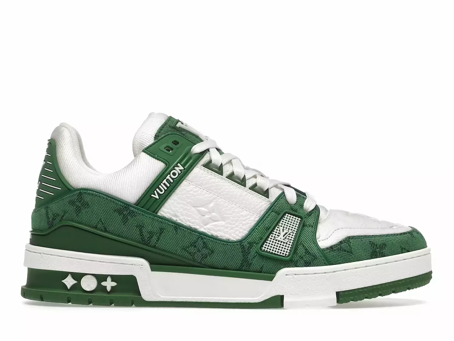 Louis Vuitton Trainer Green Monogram Denim White image