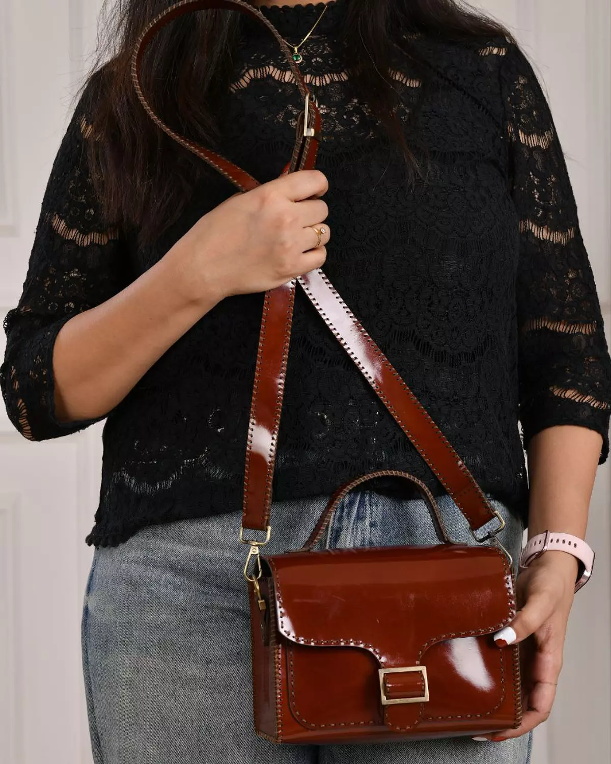 brown shiny bag 4