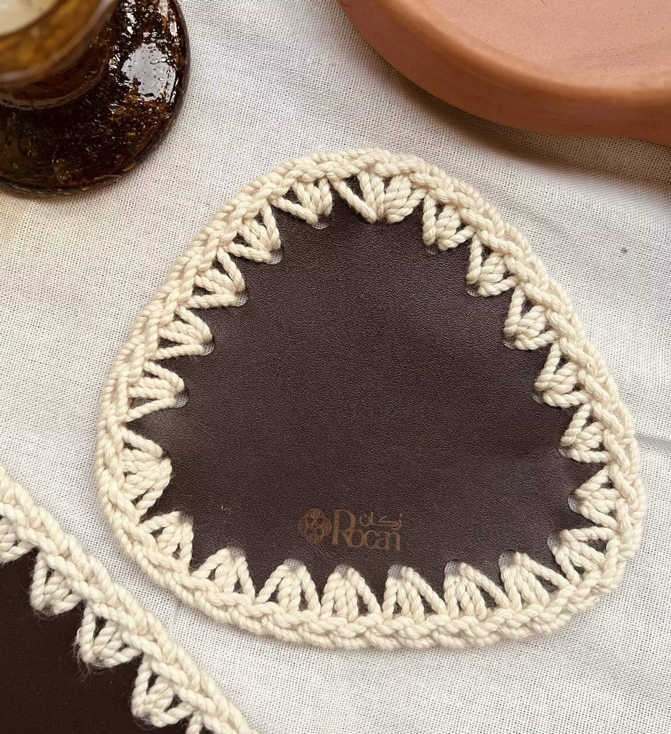 Genuine Leather Placemat & Coaster Set 6