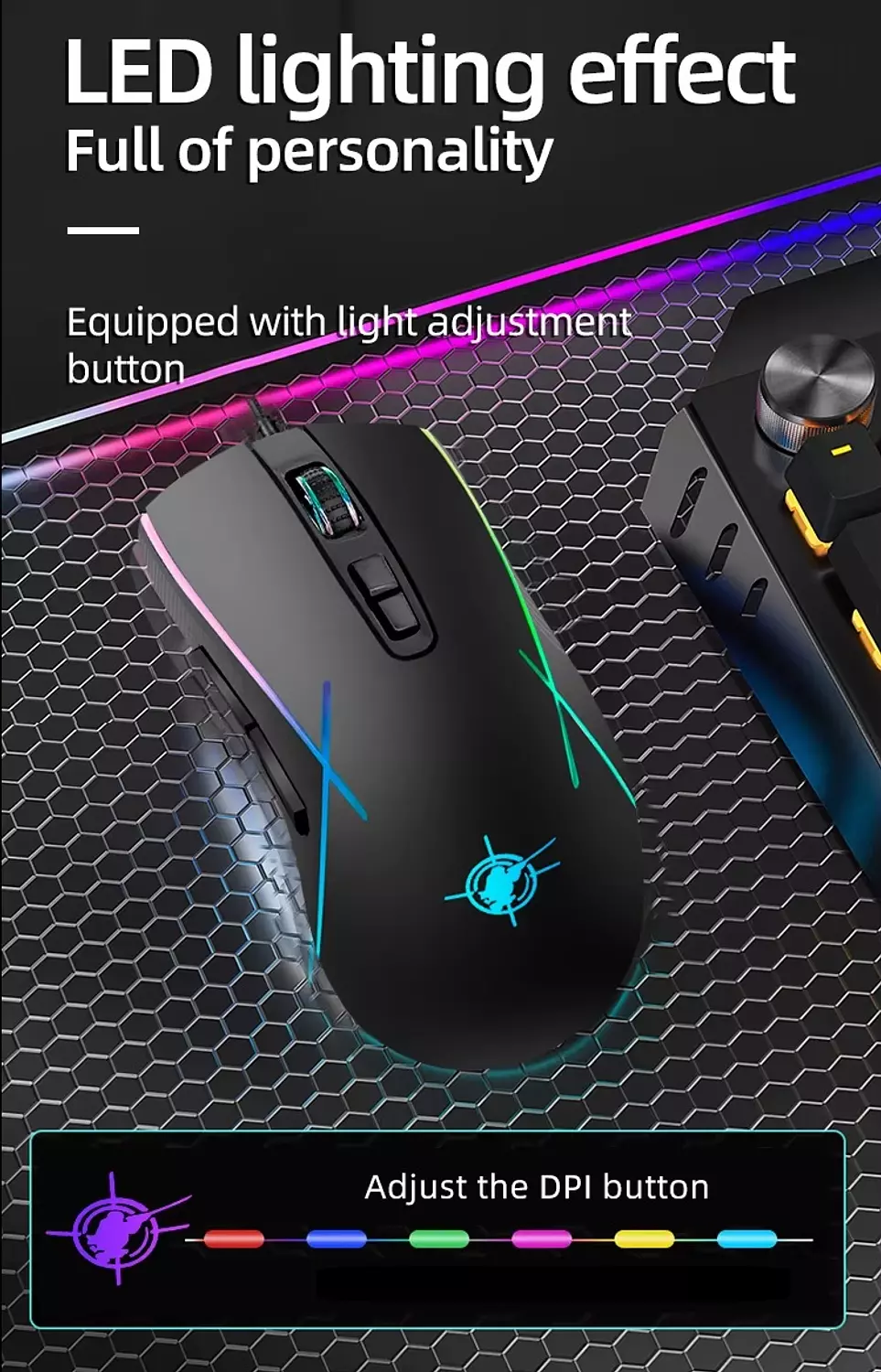 X1 Professional Rainbow Lighting Gaming Mouse - 3200 DPI Precision, Non-Slip Design 2