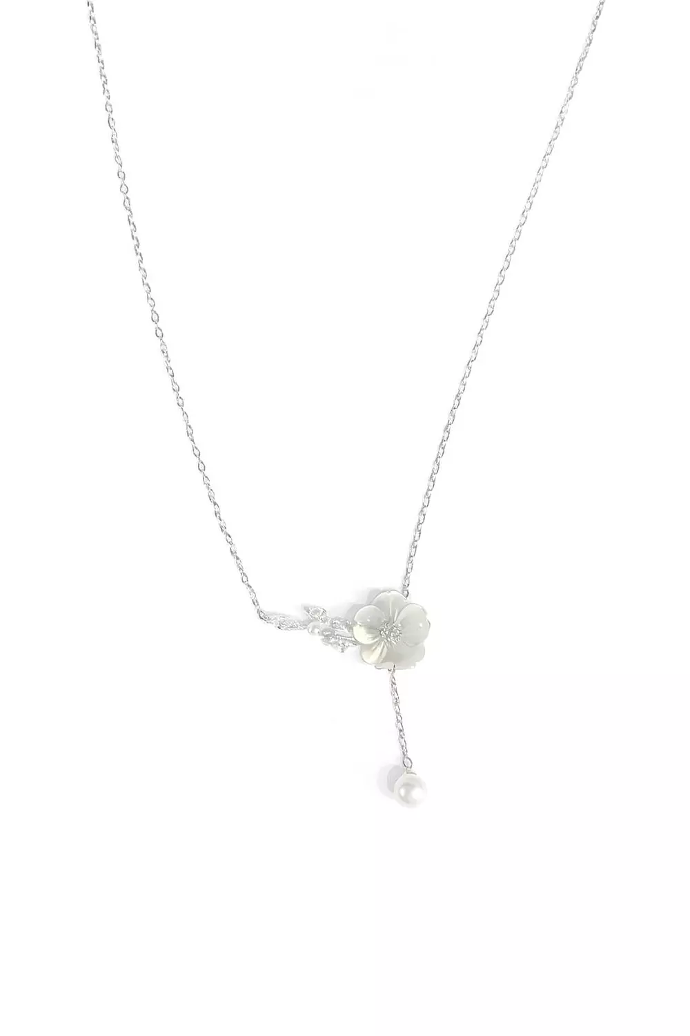  Silver Necklace Flower image