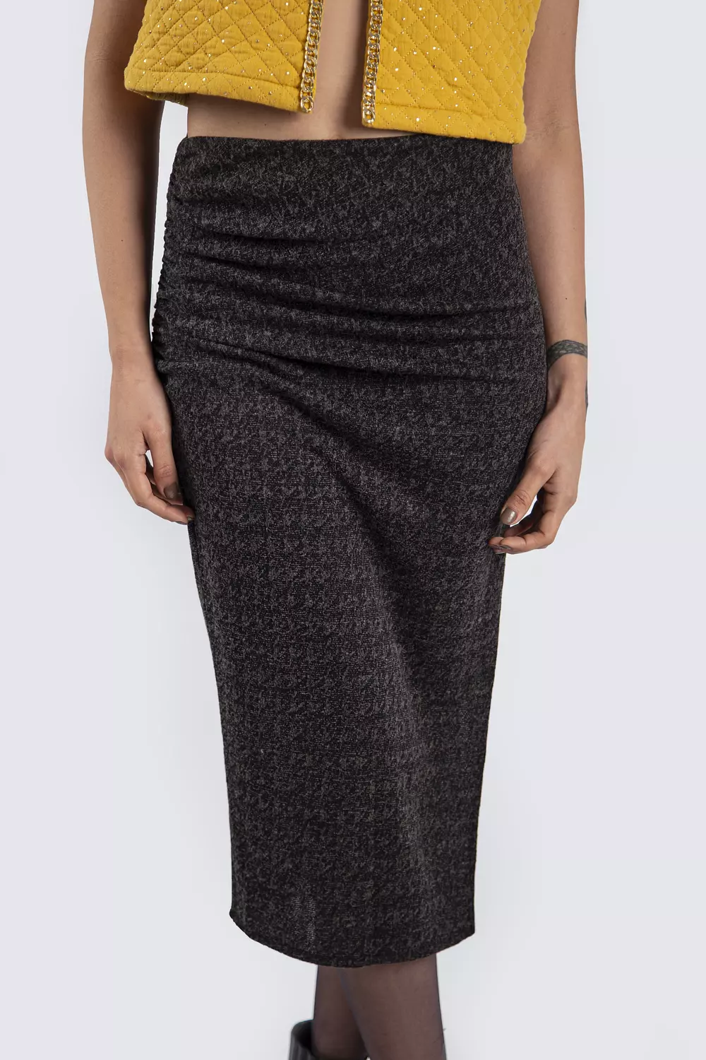 Dark Grey Skirt with Slit  image