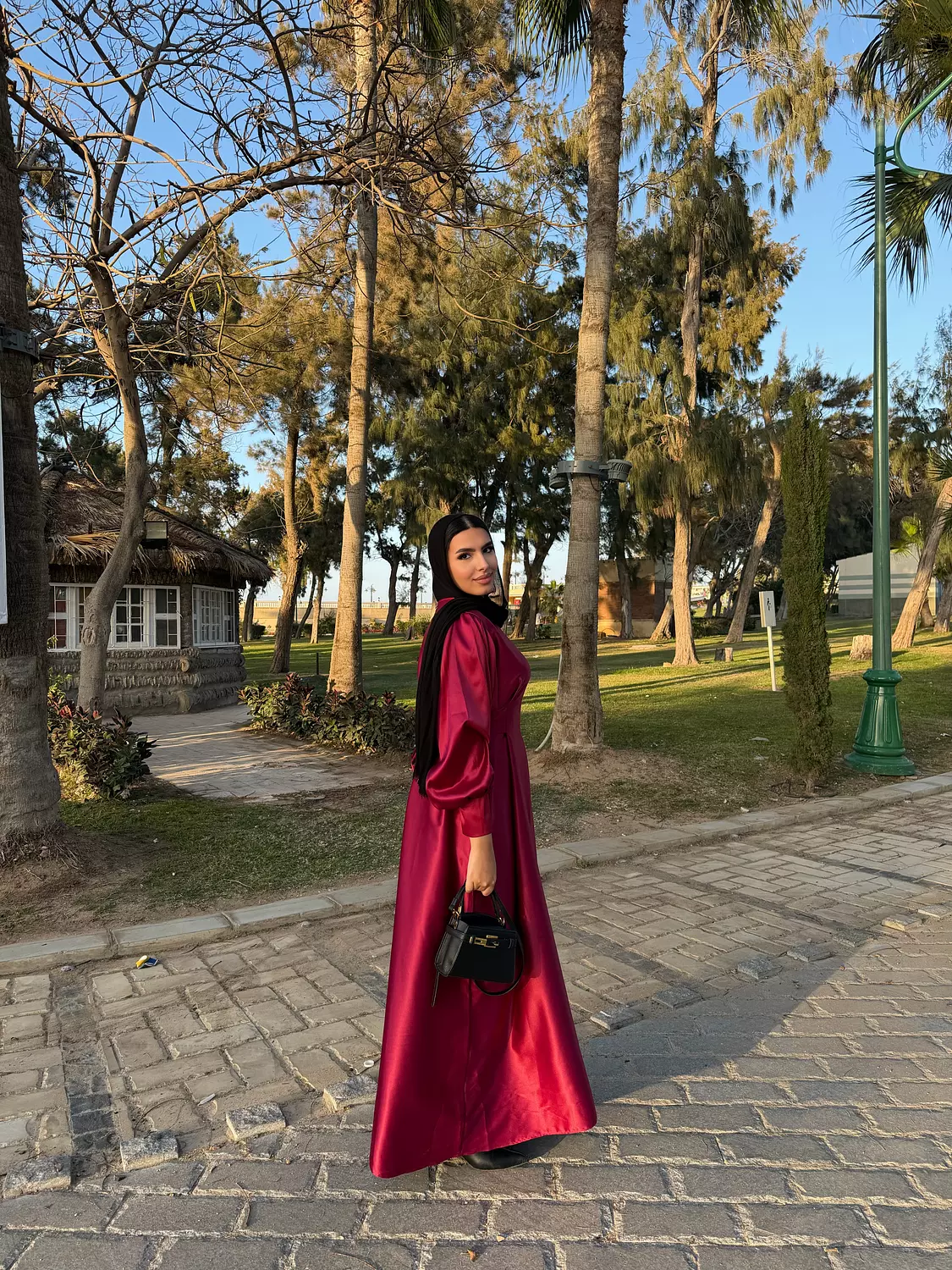 Modest Evening Dress – Elegant Satin Look 2