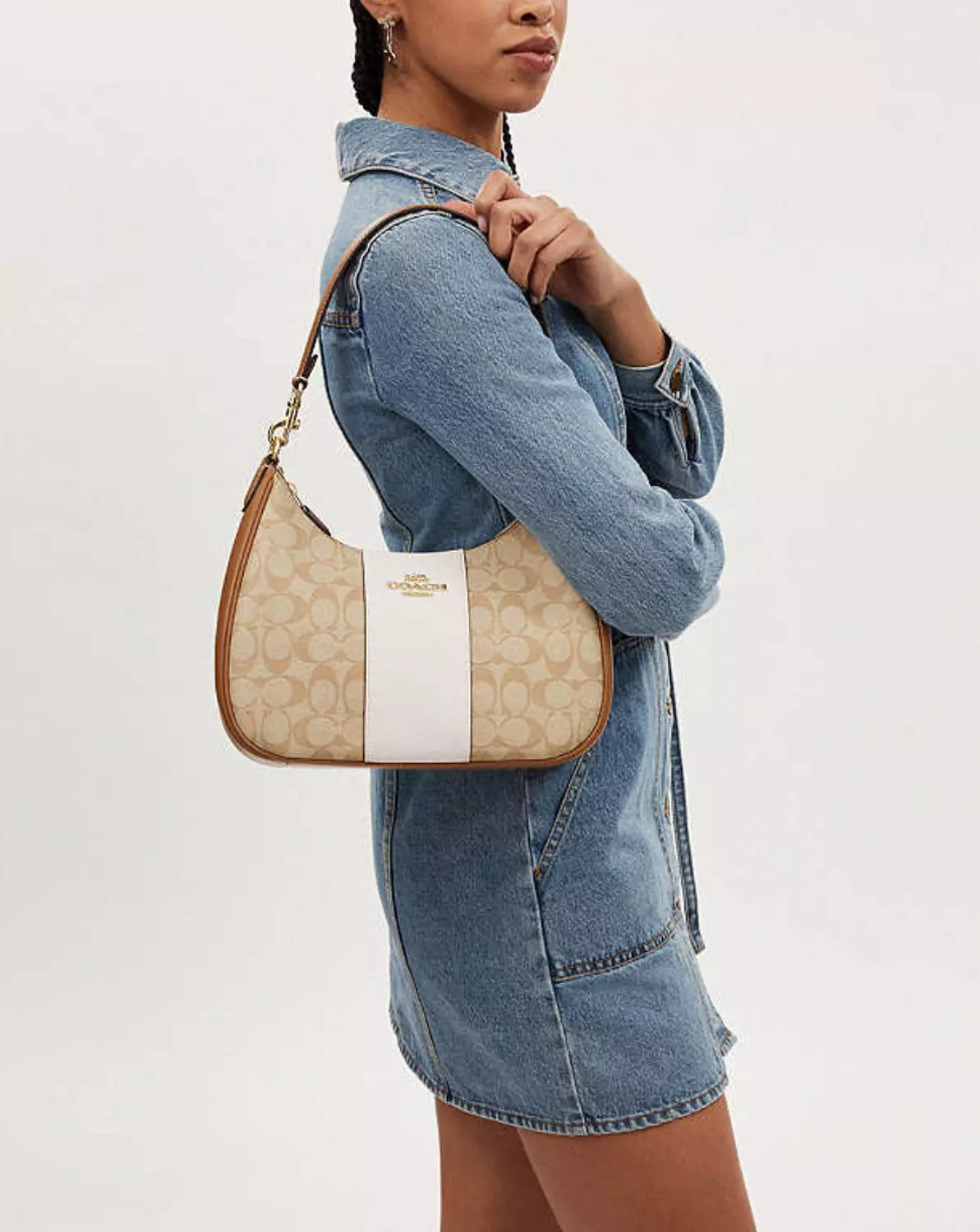 Coach Teri Hobo Bag In Signature Canvas With Stripe 4