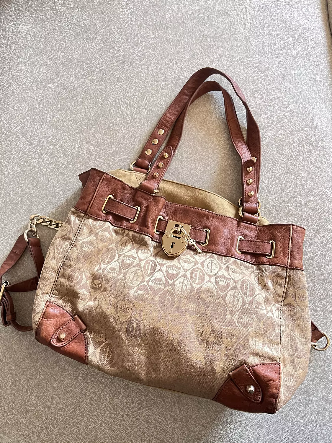 Authentic Rare Juicy Couture 2013 Monogram Hobo Bag Jacquard SAMPLE image