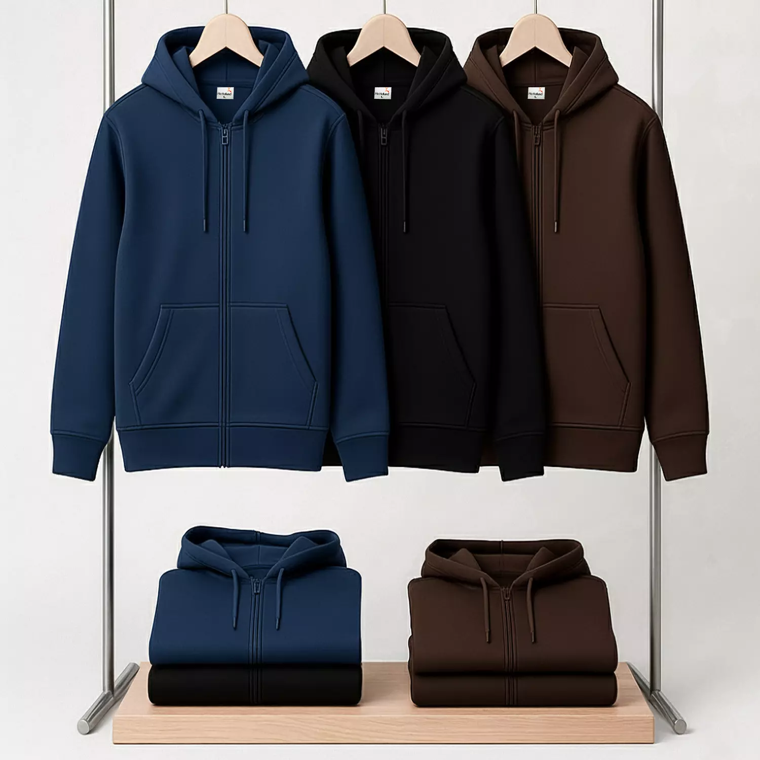 Ho Holland Zip-Up Hoodie - Brown 1