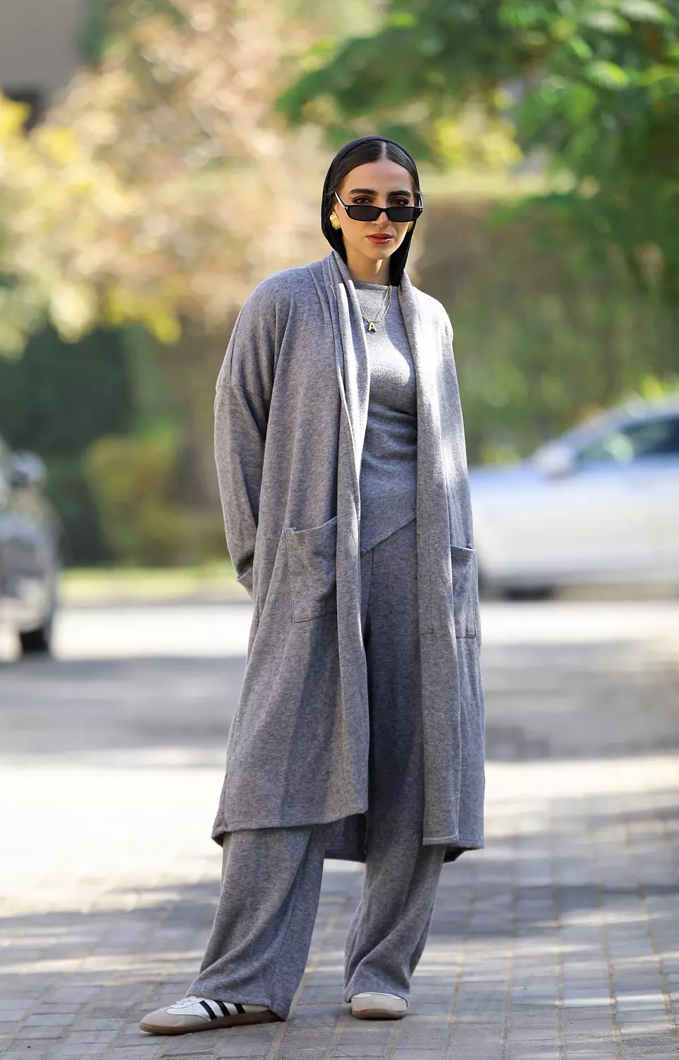 Grey cardigan set hover image
