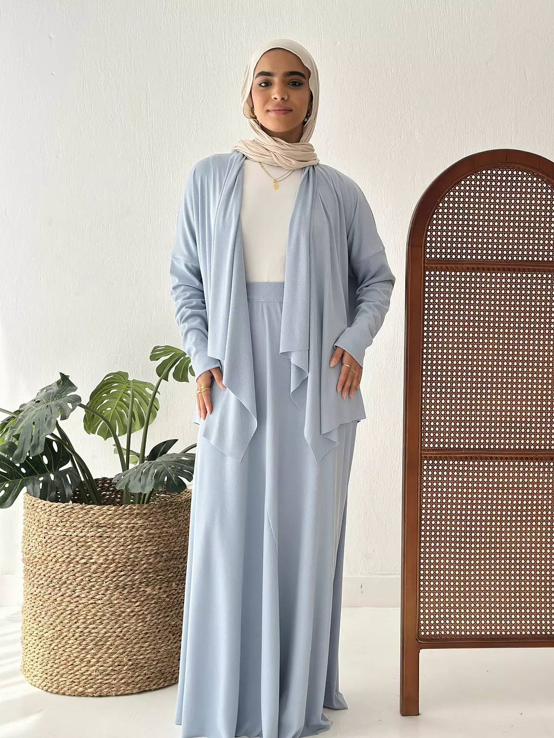 Elegance In Motion Skirt Set In Baby Blue 3