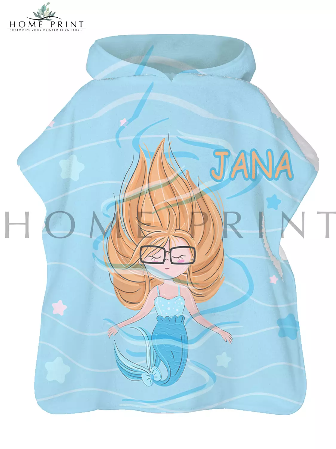 Microfiber Poncho - Mermaid with glasses  image