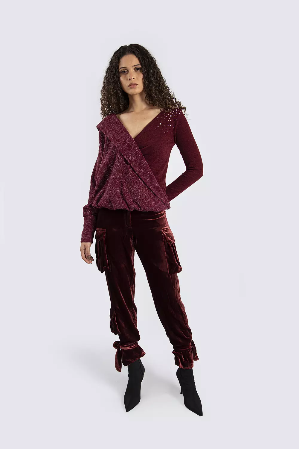 Burgundy Sleeve Top hover image