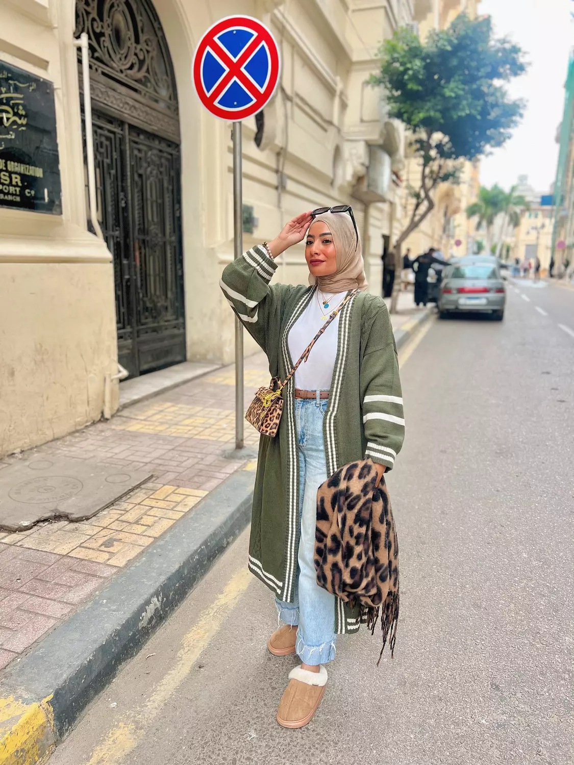 Olive cardigan hover image