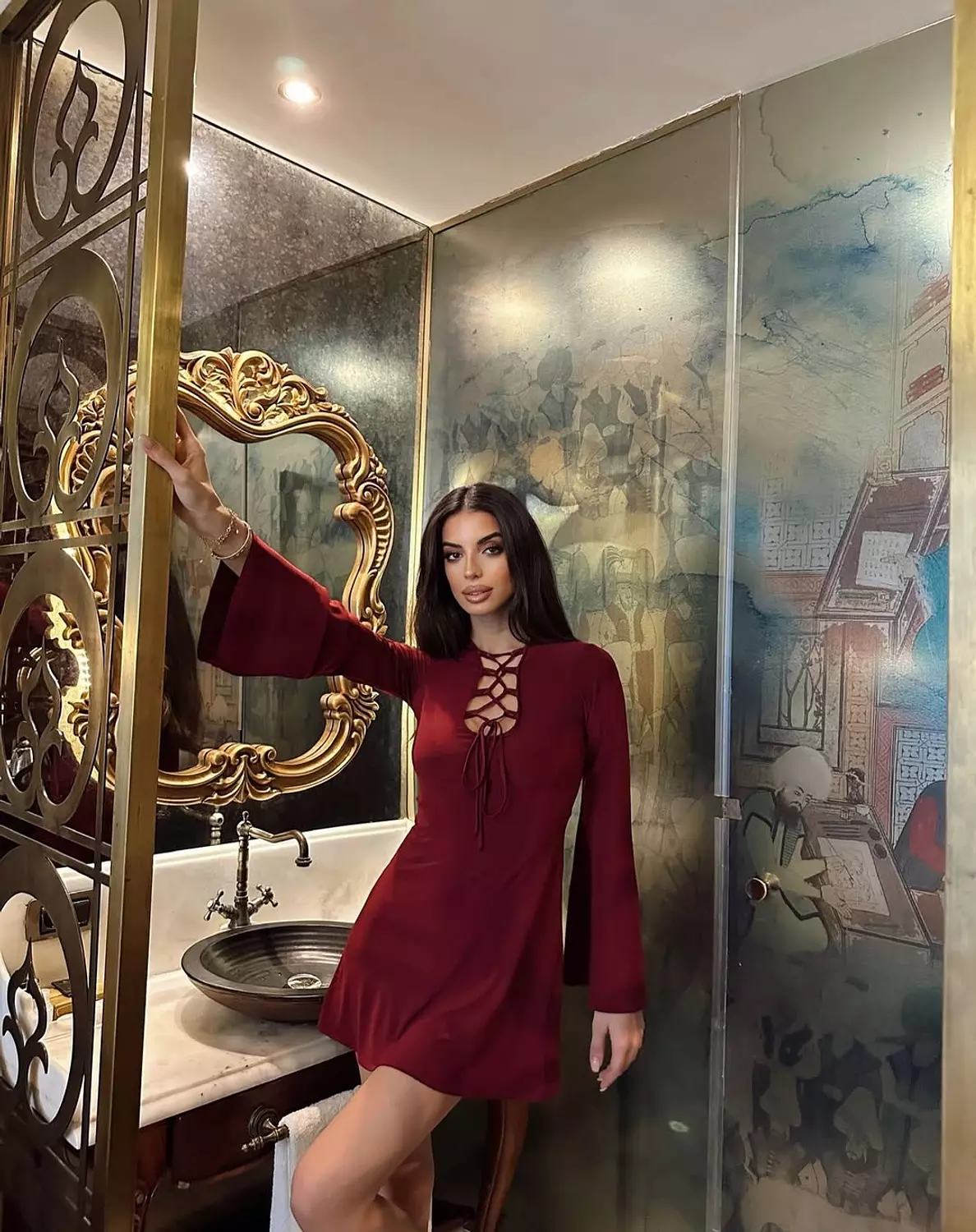 Carlet Red Mmini Dress 3