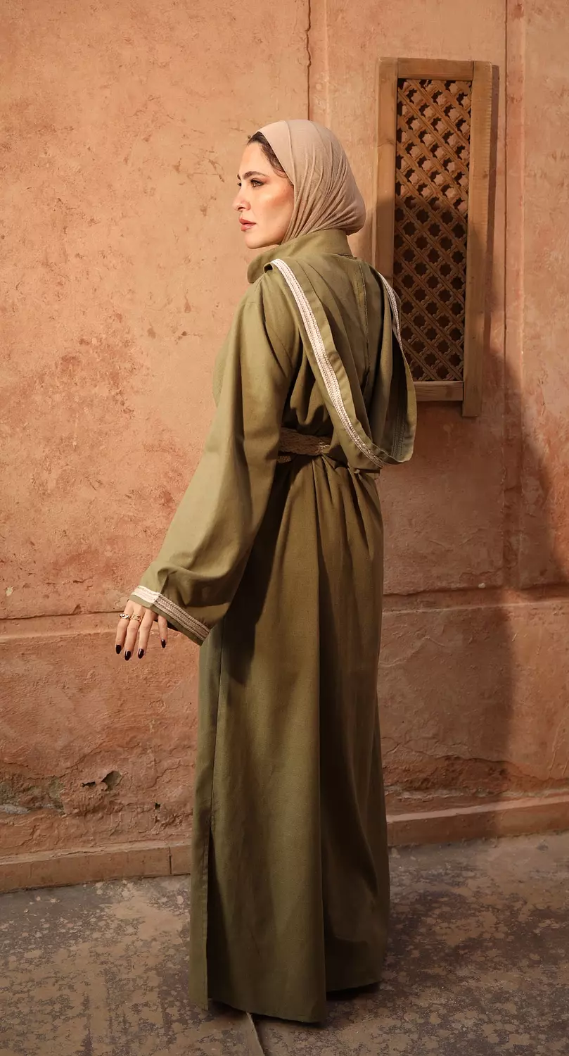 Moroccan Olive Abaya  2