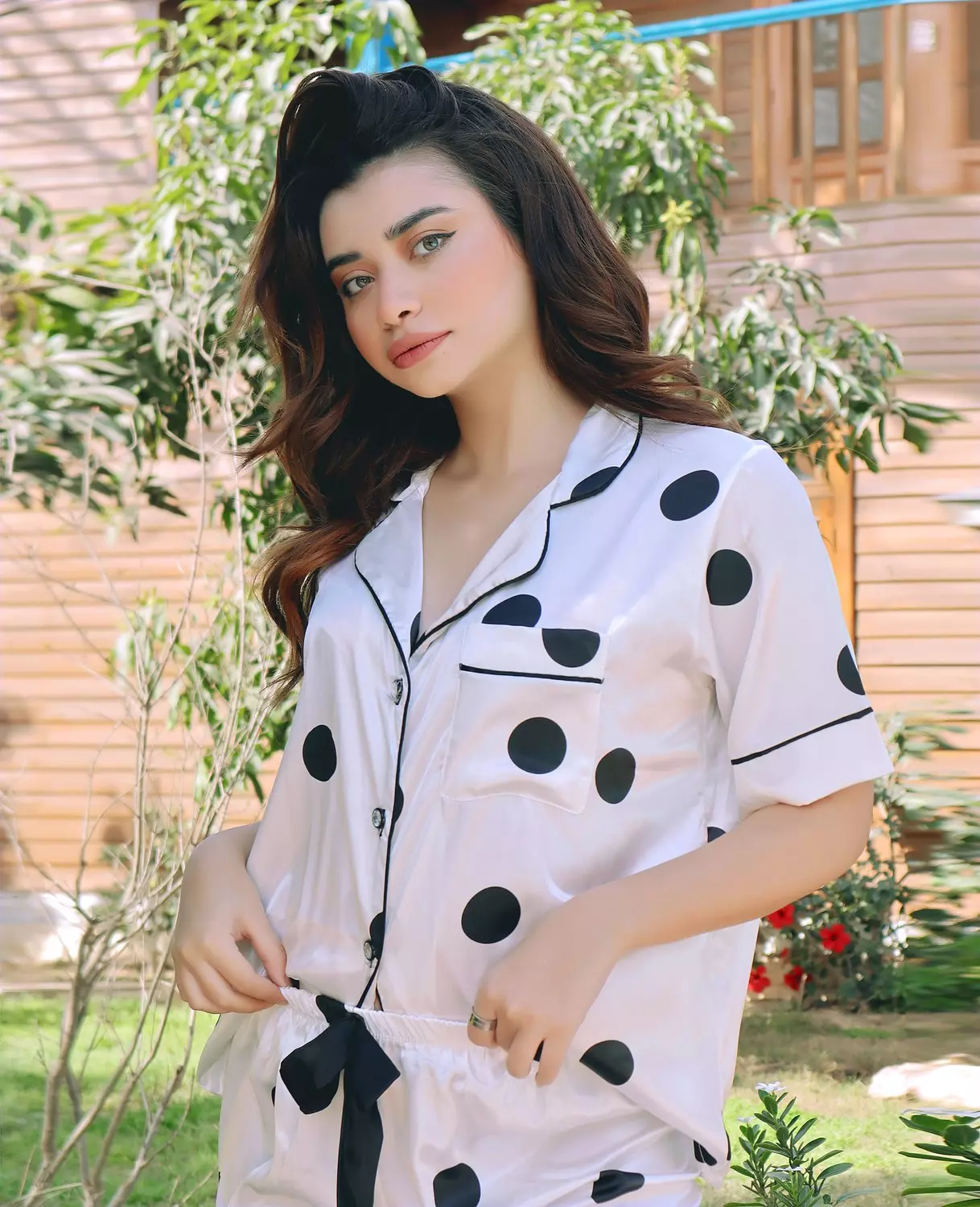 Polka Dot Satin Pajama 8