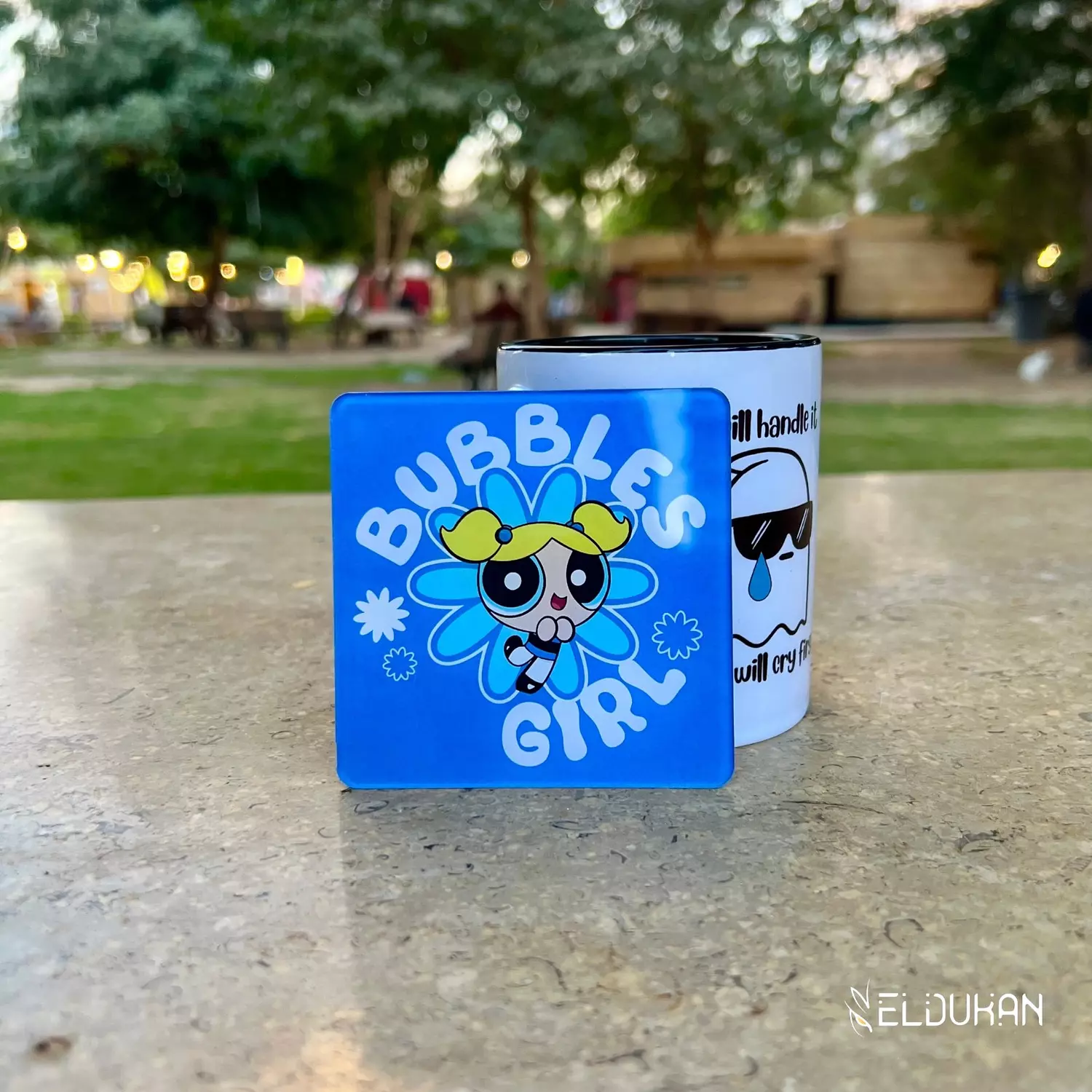 Bubbles girl coaster image