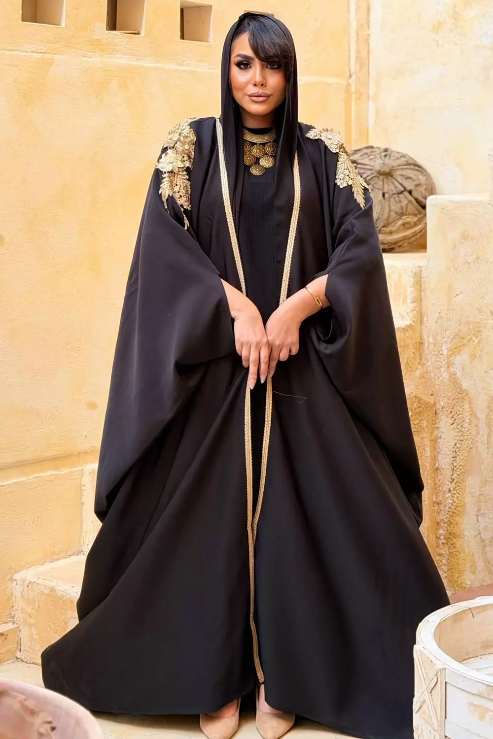 Royal Bisht-Cut Abaya with 3D Zari Embroidery 4