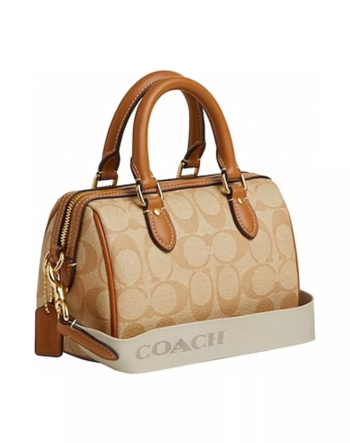 Mini rowan crossbody in signature canvas with leather stripe 1