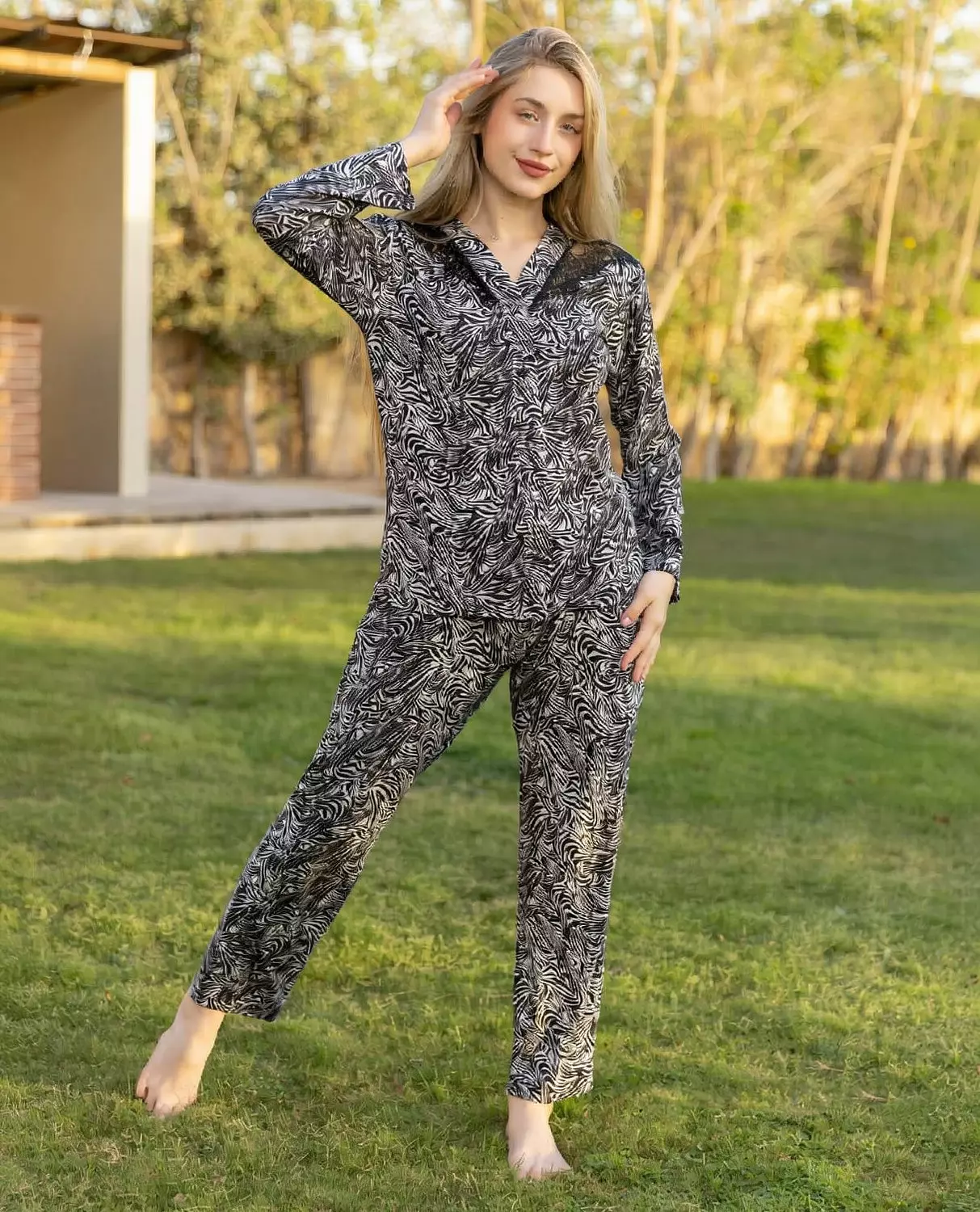 Zebra Print Pajama Set image