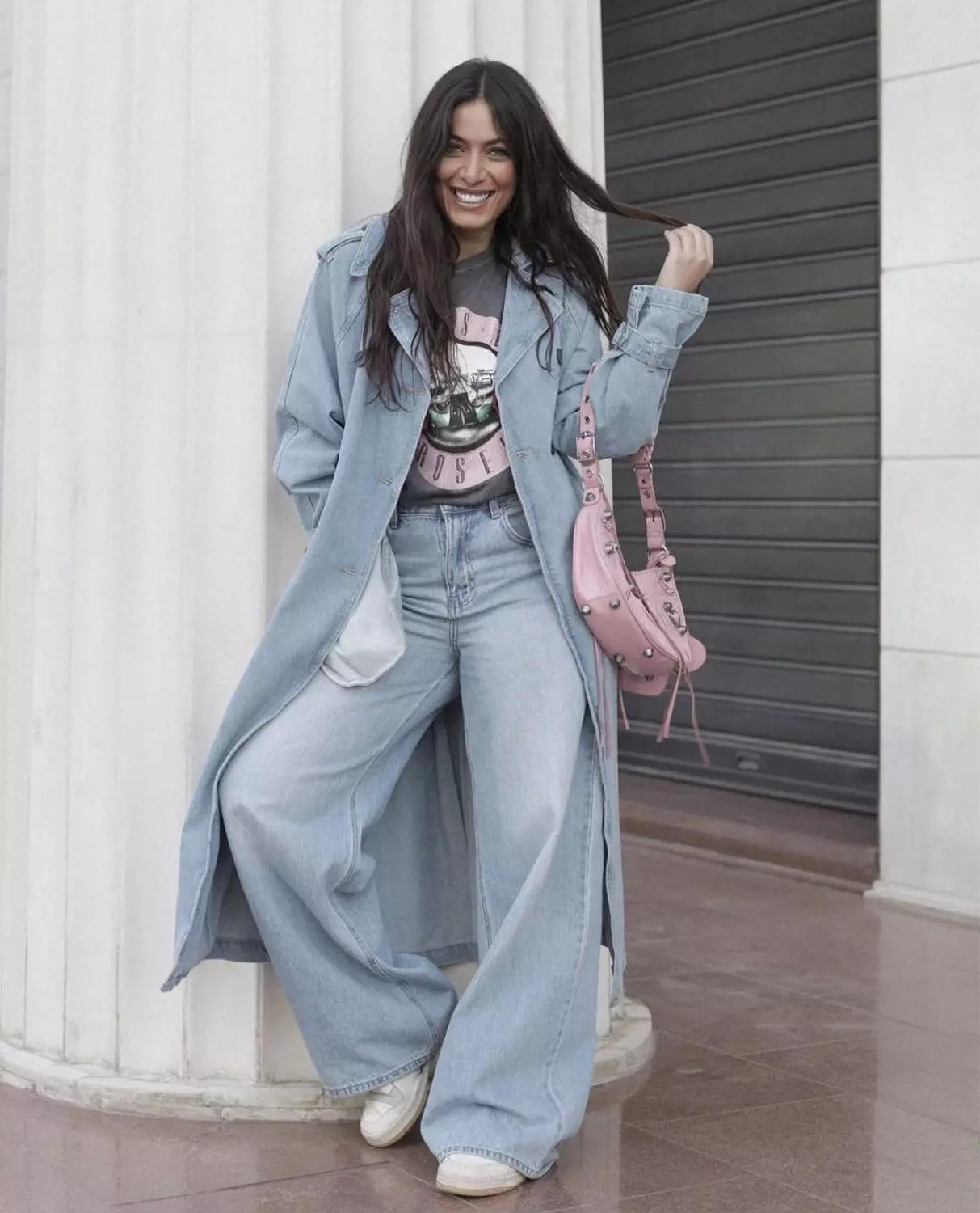 Denim trench coat  hover image