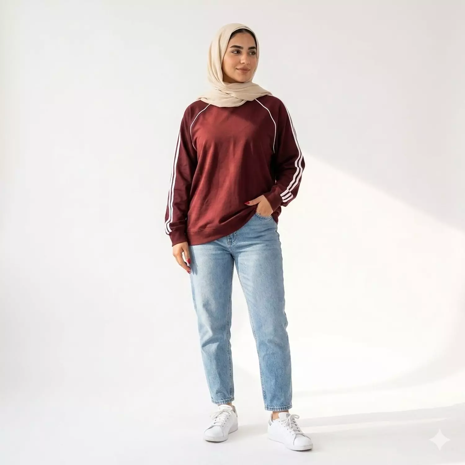 3-Stripe Oversized Sweatshirt image