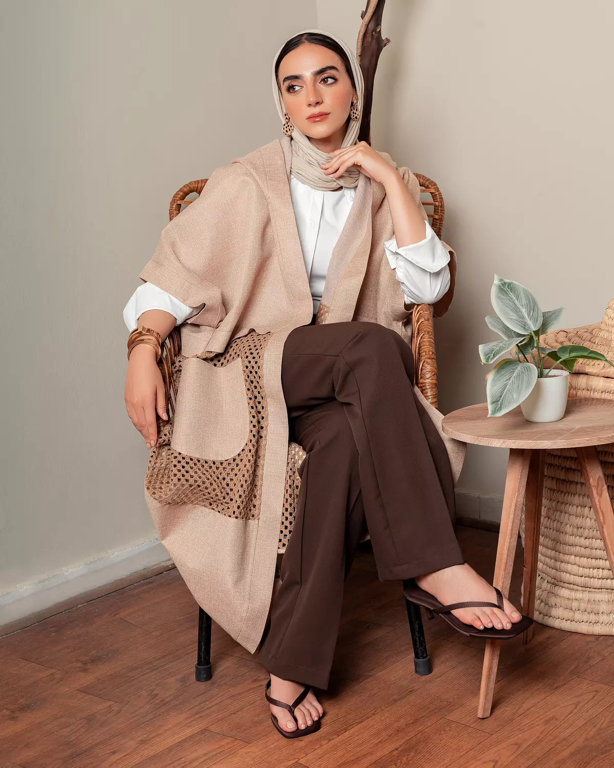 Boho Wrap - Rustic linen/ neutral tone edition 4