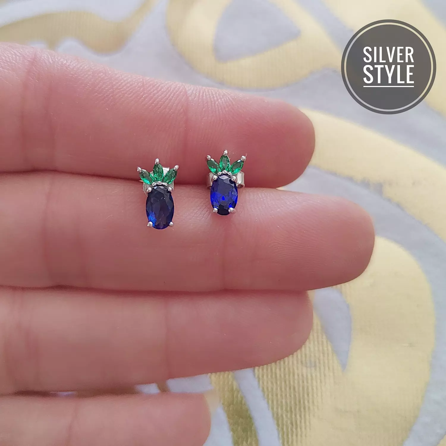 Blue green earrings  1