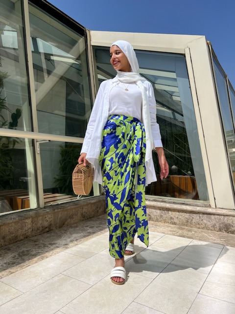 Green/blue wrap skirt 3