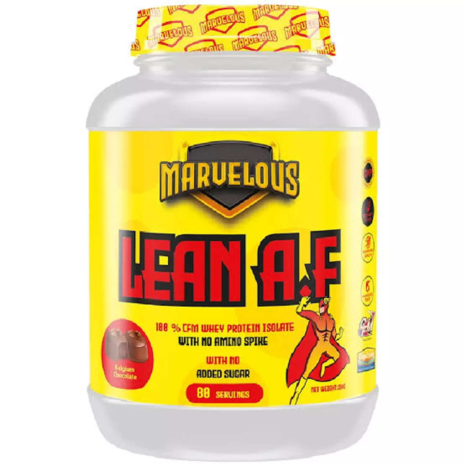 Marvelous Nutrition Lean A.F 100% Whey Protein Isolate- 80Serv.-2Kg   image