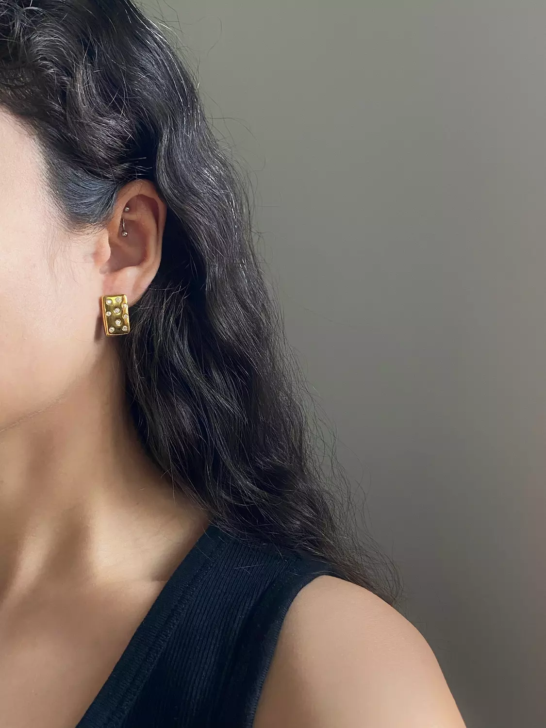 Rectangle x Studs Earrings 1