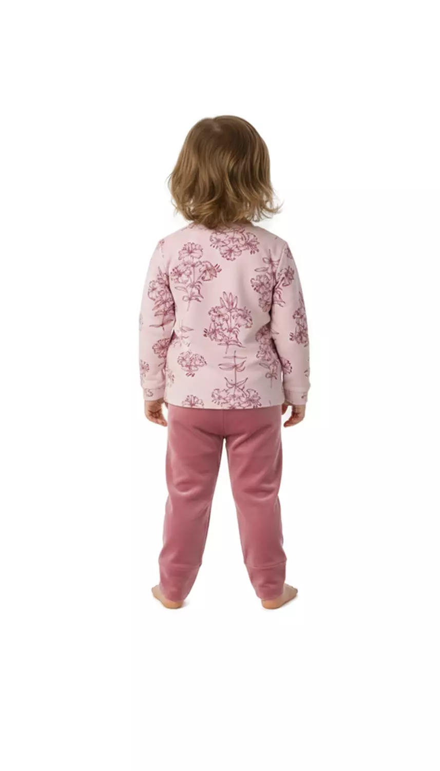 Shorto Girls Pajama Printed Flower PJ - 3101 - Rose Cashmere 3