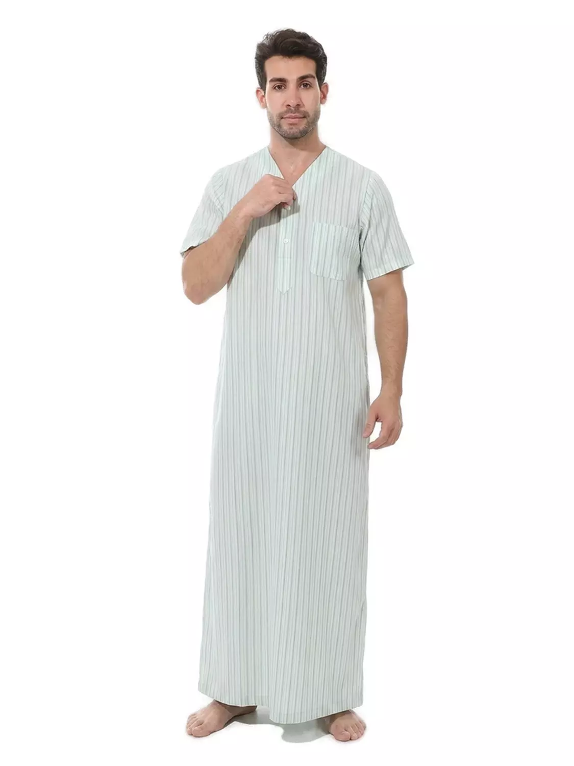 Men Galabeya Short Sleeves - 2257 - Light Green image