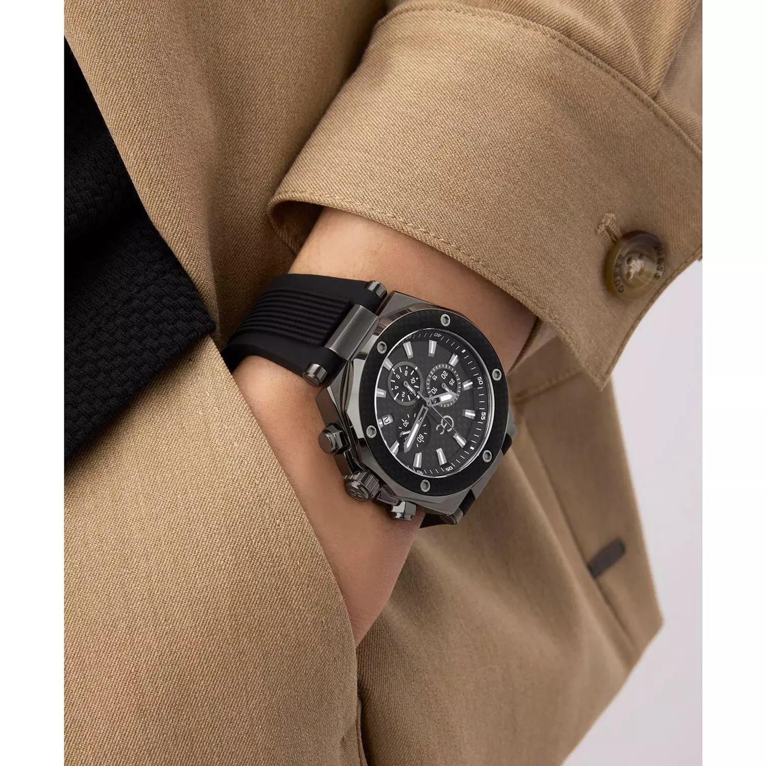 Gc Legacy Chrono Silicone Men Watch Black Silicone Strap 6