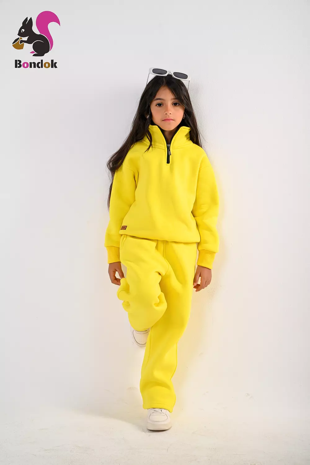 BONDOK Kids Tracksuit Set – Girls¼-Zip Stand-Collar Sweater & Jogger Pants, Comfy Fit – Ages 4–14 19