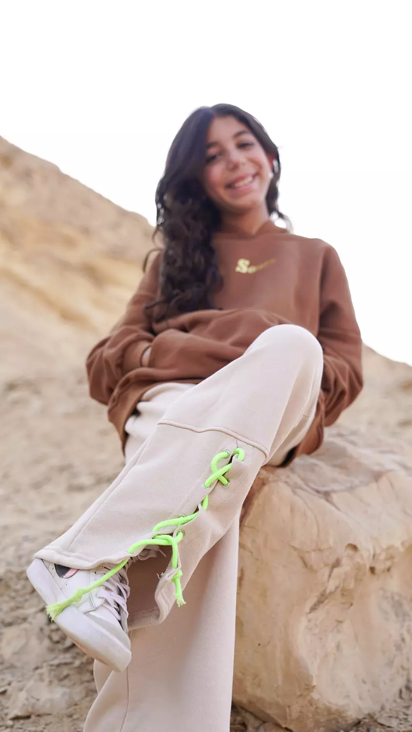 SOUTH CAN Beige Mountain Cotton Pant for girls image